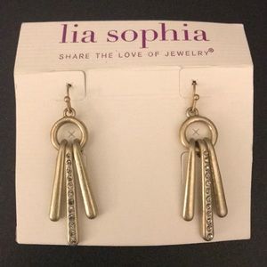Lia Sophia gold dangle earrings